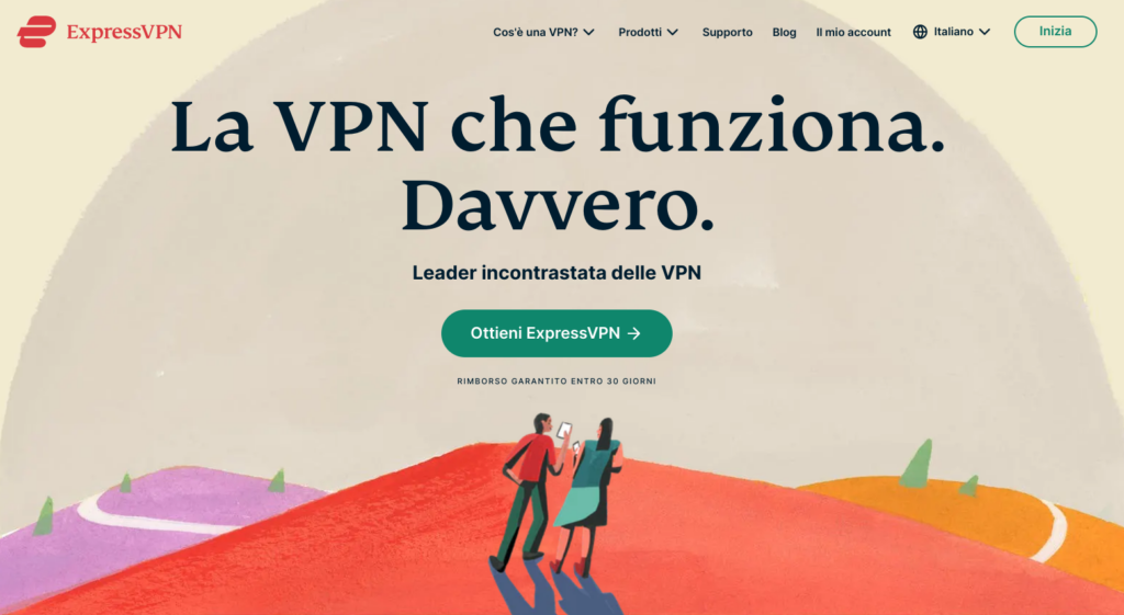 Screen dal sito ExpressVPN